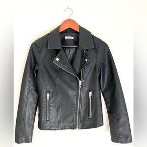 Dex Faux Leather Moto Jacket XS